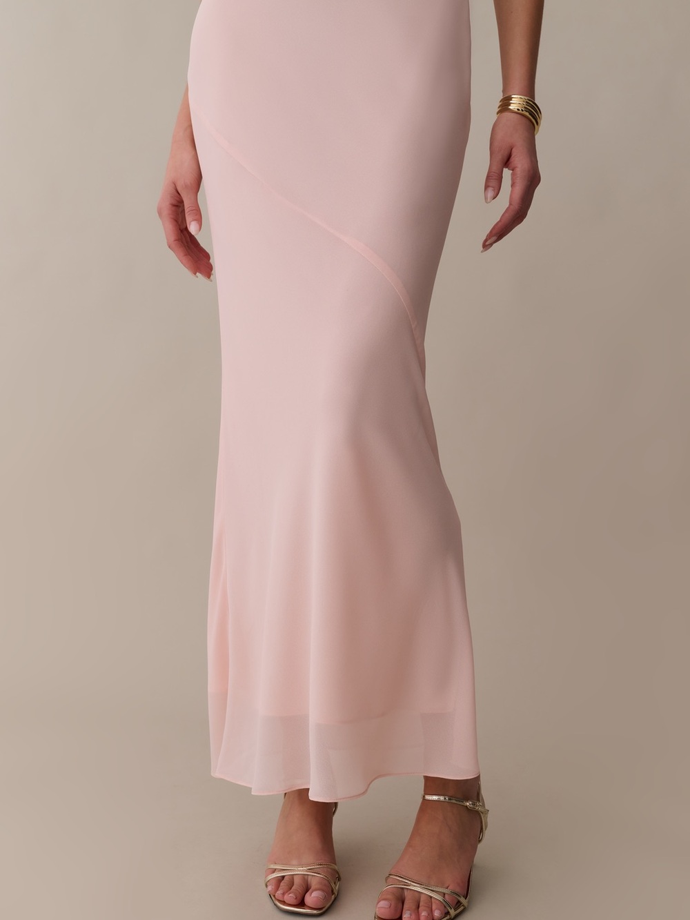Few Moda o.p.t. Shelley Soft Peach Ruffle-Neck Sheath Dress - Picture 4 of 8